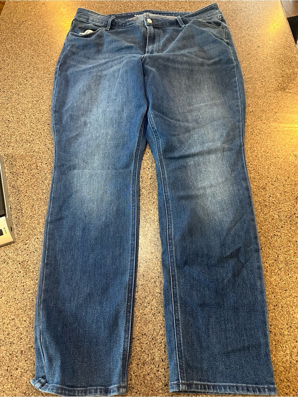 Old Navy Dark Blue High-Rise Wow Straight Jeans